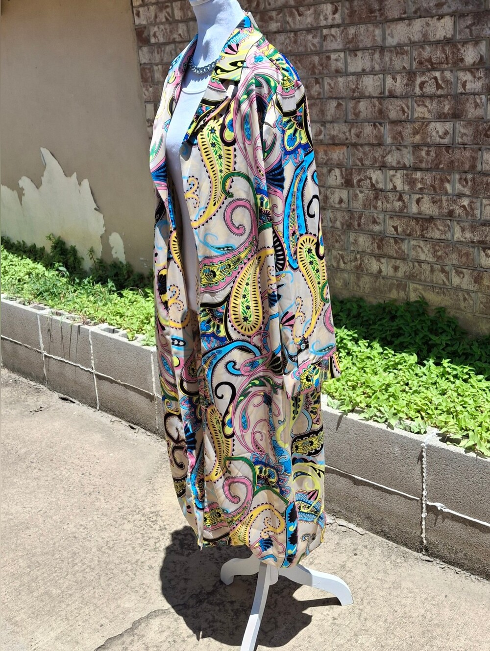 Nina Parker Paisley 2-Piece Matching Set Duster & Wide Leg Pants Women Size 1X - Picture 6 of 16